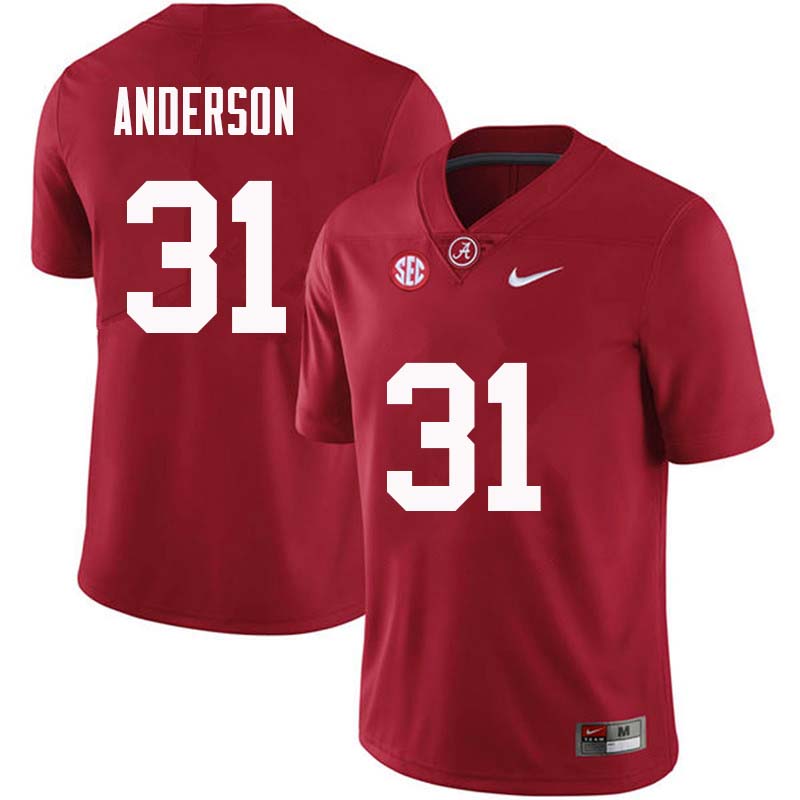 Men #31 Keaton Anderson Alabama Crimson Tide College Football Jerseys Sale-Crimson